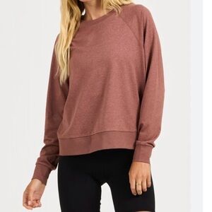 Vuori Halo Performance Crewneck Sweatshirt Terracotta Heather Athleisure